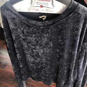 Crushed Velvet Black Sweater